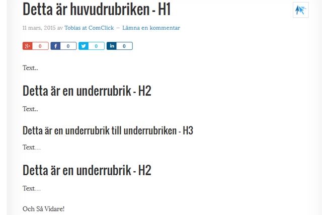 H1-H2-H3 Rubriker