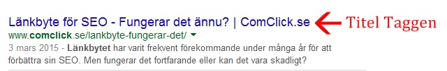 Titel taggen i Googles sökresultat